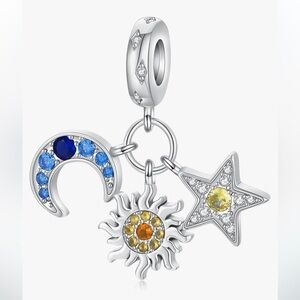 Sterling silver sun moon and stars charm for your Pandora bracelet